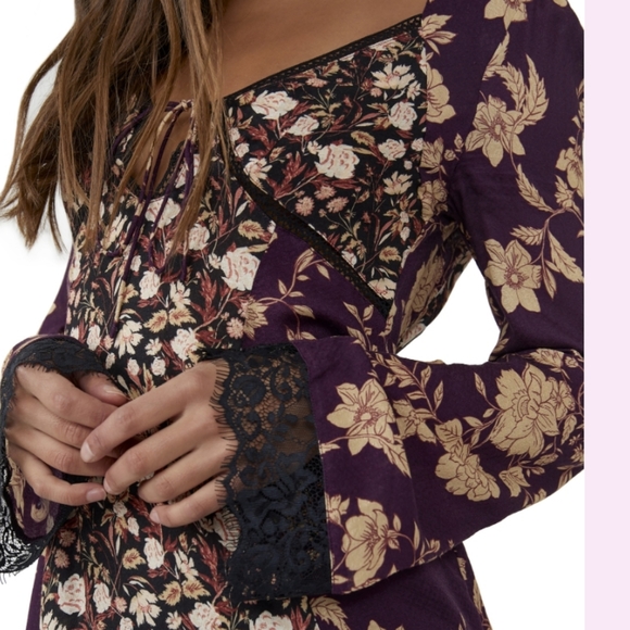 Gifted! Not available! NWT Free People Odette Printed Tunic Top - Expresso Combo - Picture 10 of 10